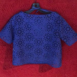 Royal blue top with cut out details